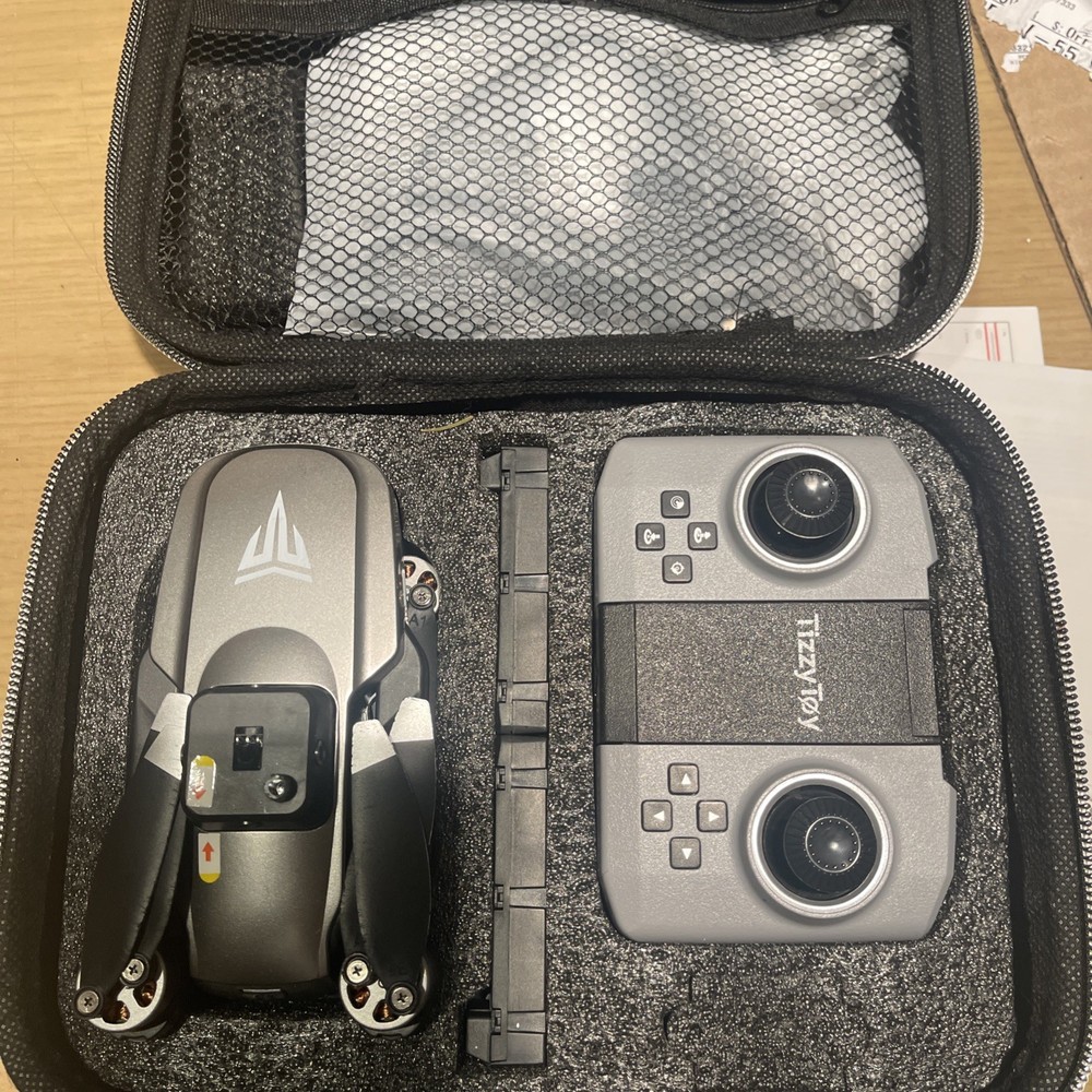 TizzyToy FPV Foldable Drone BL01 Quadcopter Silver-Brushless Camera App Control