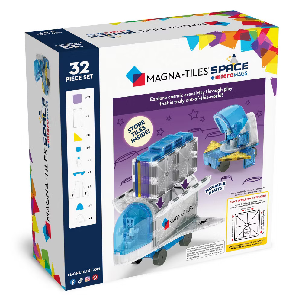 MAGNA-TILES Space: Magnetic Building Sets for Kids, Educational Toy for