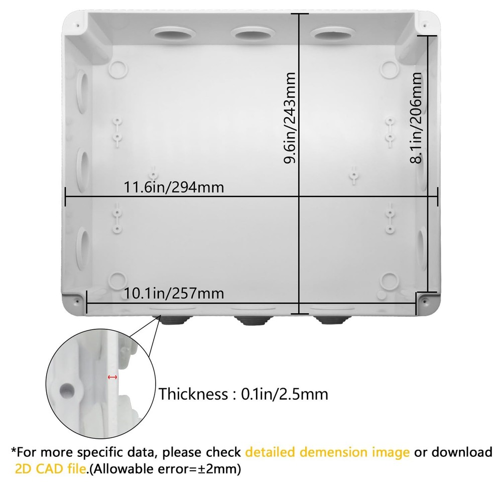 ABS Plastic Dustproof Waterproof IP65 Junction Box Universal Electrical Proje...