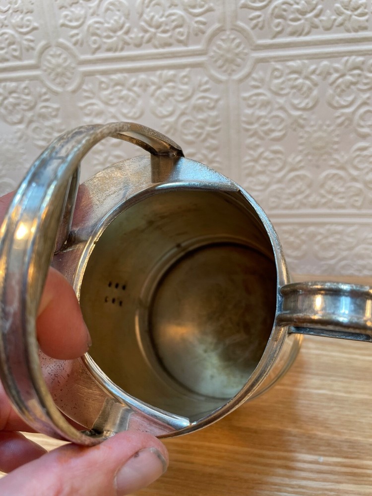 CHARMING small Antique Silver Plate Watering Can