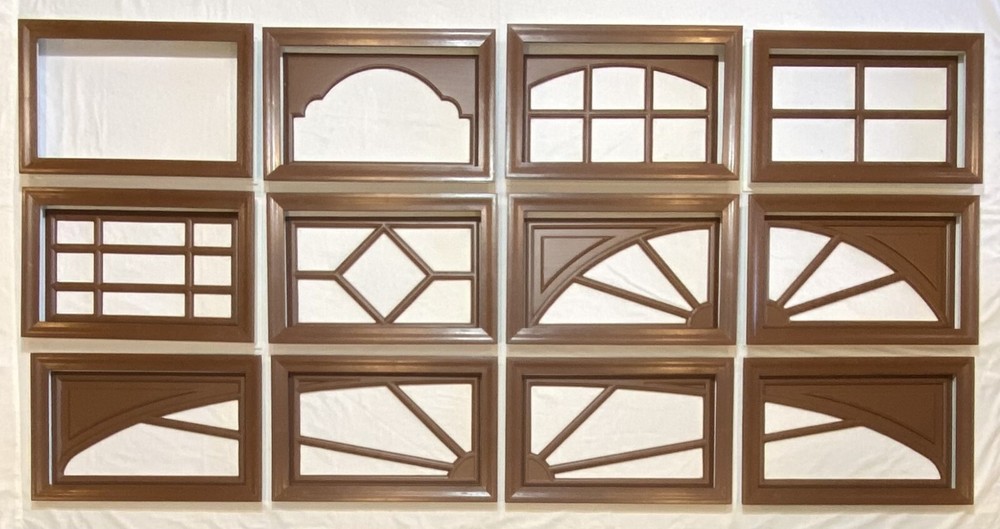 Walnut Amarr Garage Door Window Kit Short Panel Frame Insert Grill Glass Options