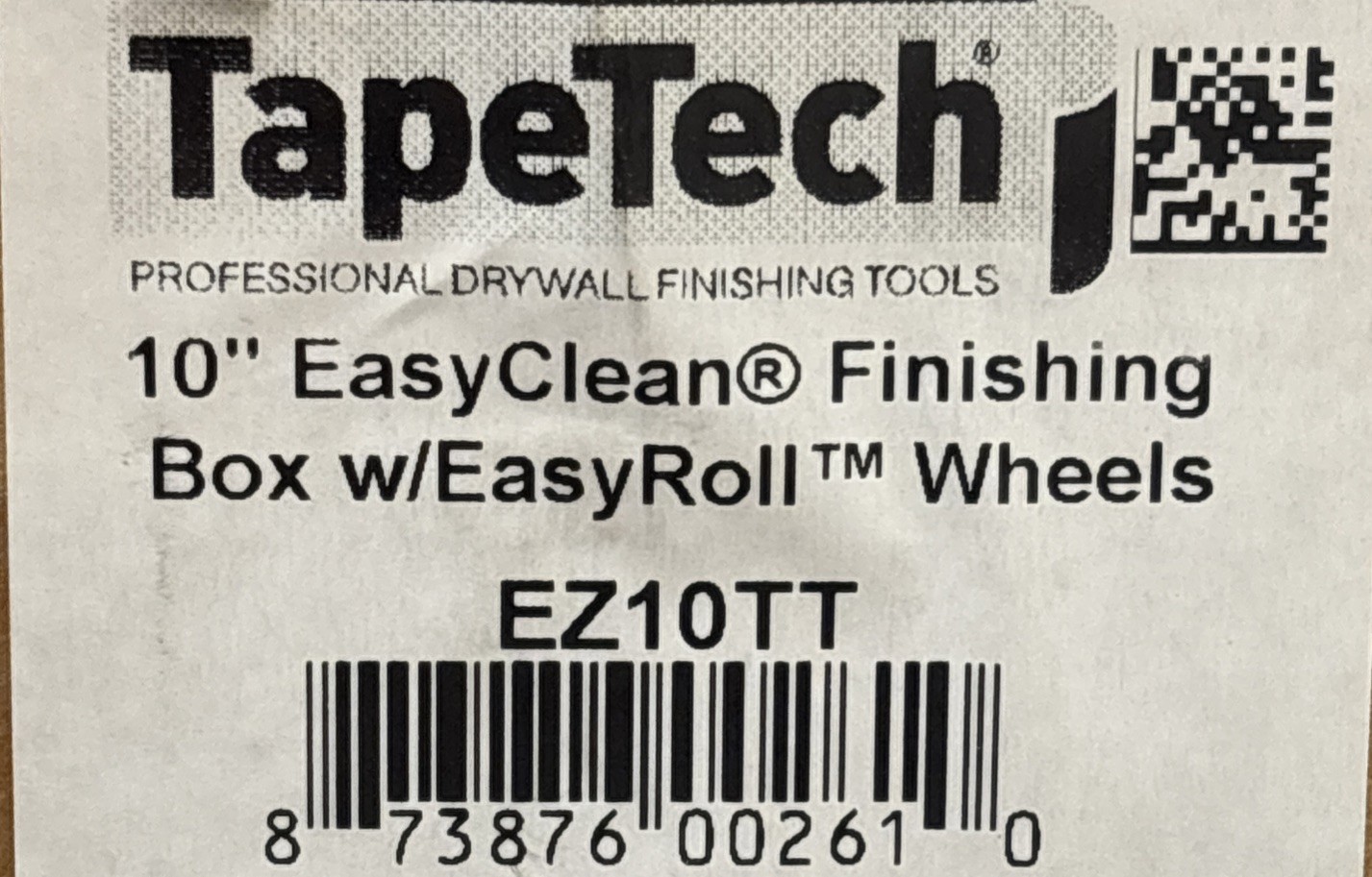 TapeTech EZ10TT - 10 Inch - EasyClean Finishing Box With EasyRoll Wheels