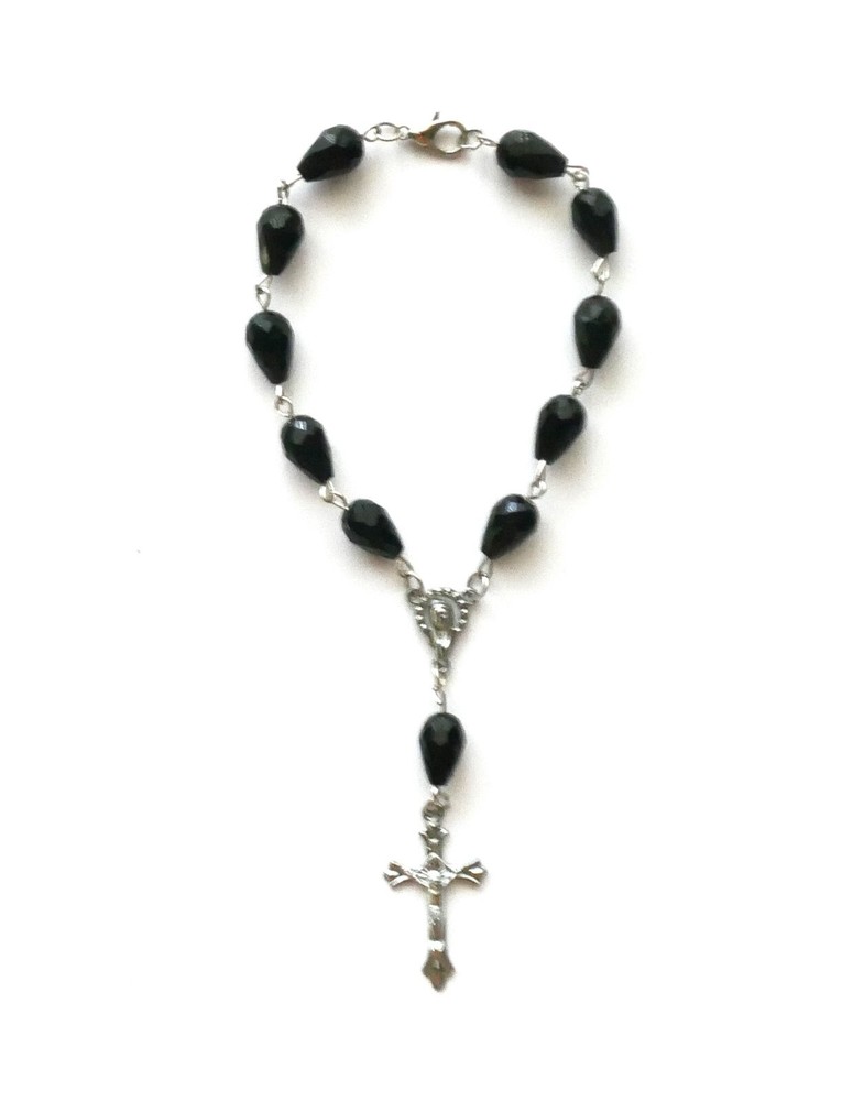 Black Beads Small Rosary / Car Rosary