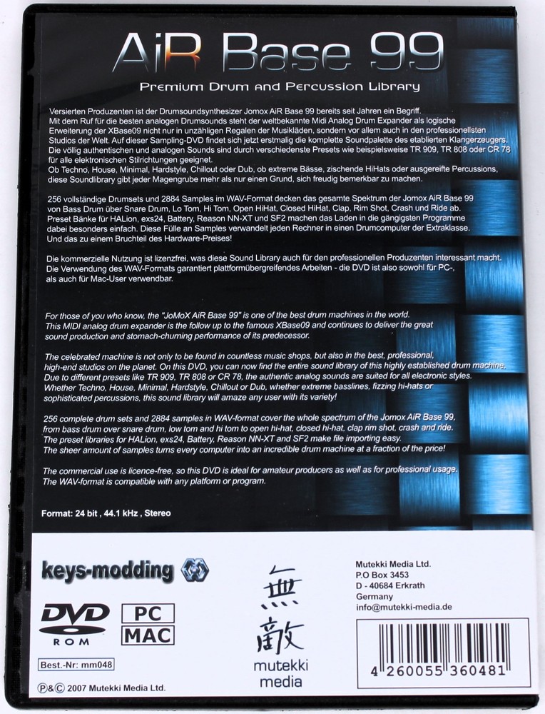 Mutekki Media Air Base 99 Sample/Sound Library/Sampling CD