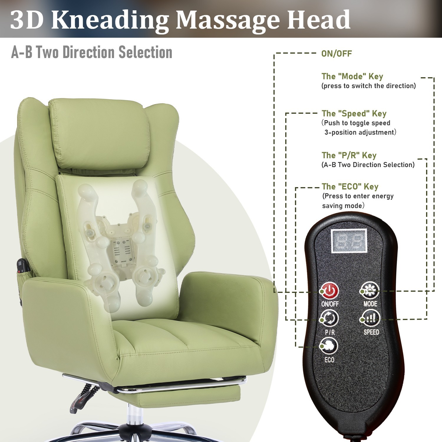 Massage Office Chair w/ Flip-Up Arms & Lumbar Support - 135° Recline, for Xmas