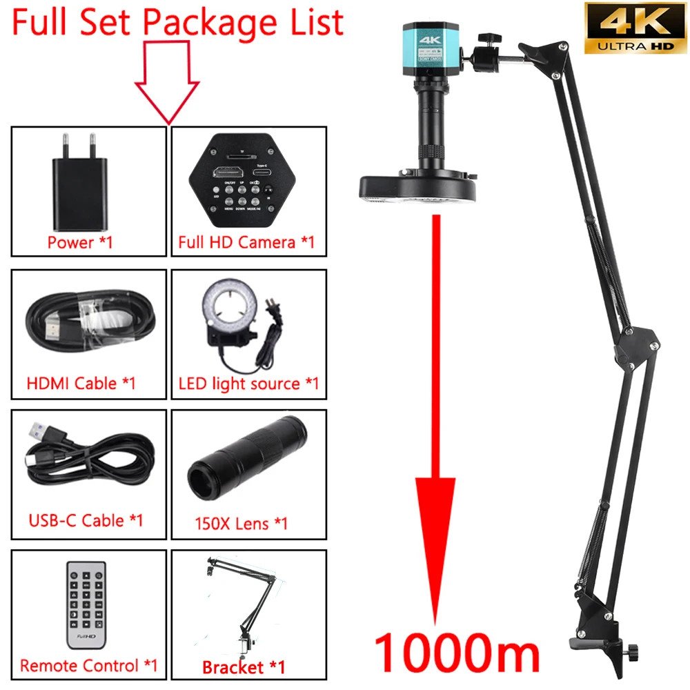 4K Digital Microscope For Soldering Chip 48MP Electronic Microscopes PCB Repair