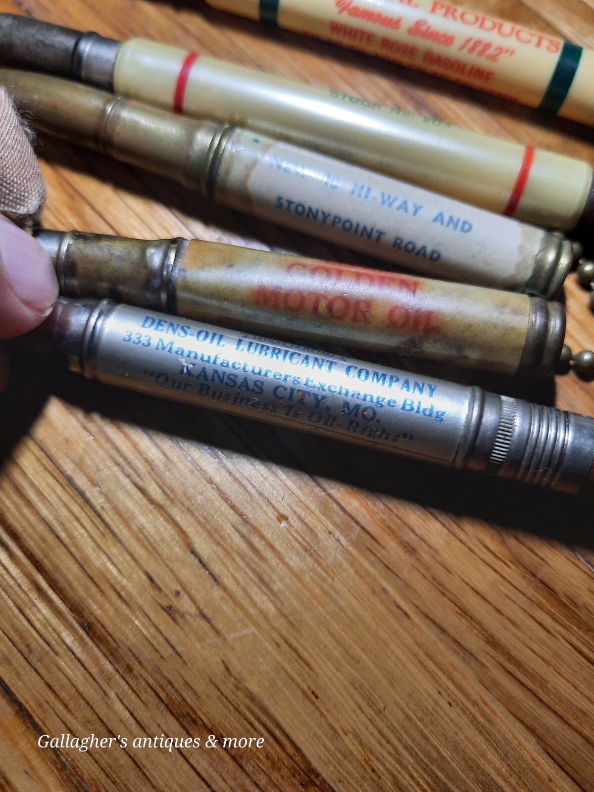 Vintage Oil Advertising Pencil Lot Sinclair Pan-am Skelly White Rose Texaco