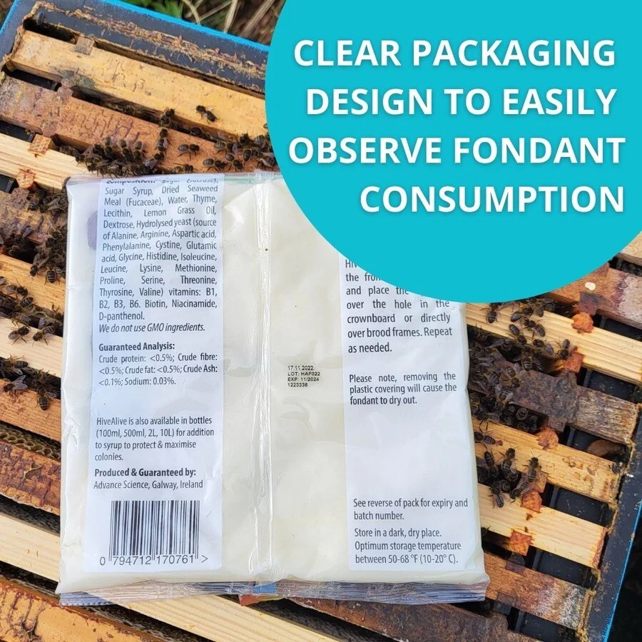 Hive Alive Fondant Bee Food Supplement - With Vitamins & Amino Acids Fresh feed!