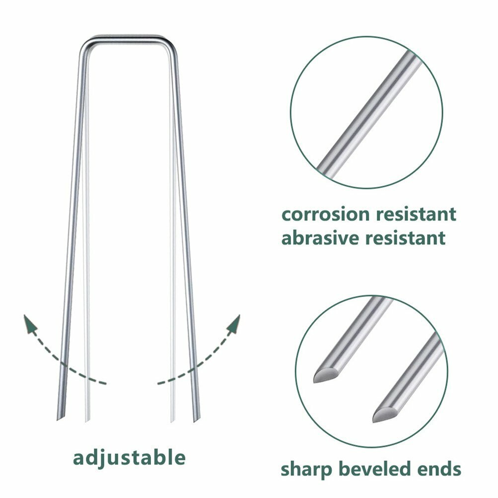 NEW 6 inch Landscape Sod Staples Sturdy Garden Stakes Weed Barrier Fabric Pins