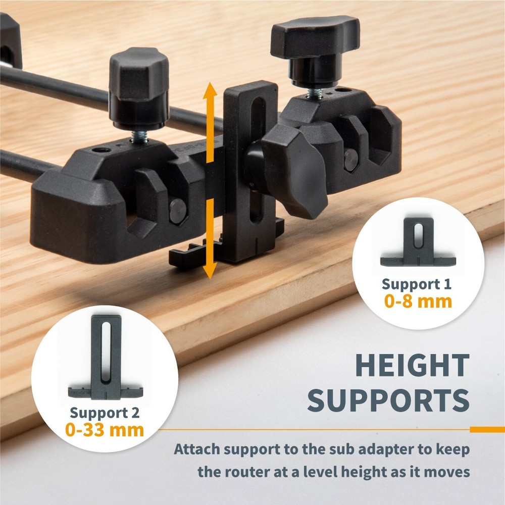 POWERTEC 71085 Router Guide Rail Adapter System, Precision Alignment, Tool Acces