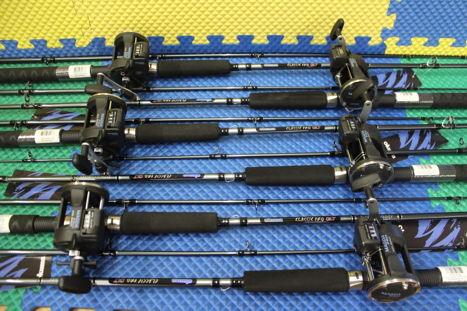 Okuma GLT Rod And Reel Trolling CP-DR-762ML W/Magda MA- 20DX Combo 6-Pack