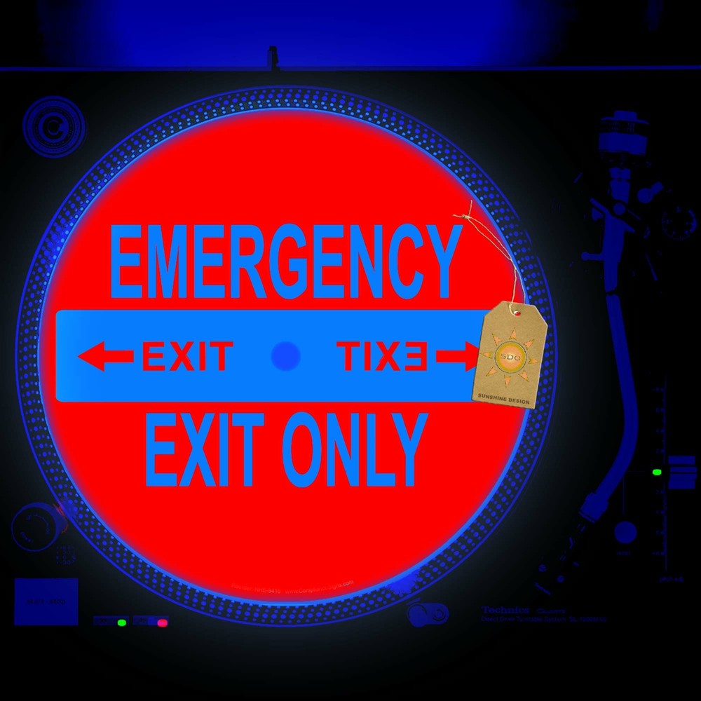 Emergency Exit Turntable Slipmat GLOW BLACKLIGHT 12 inch for