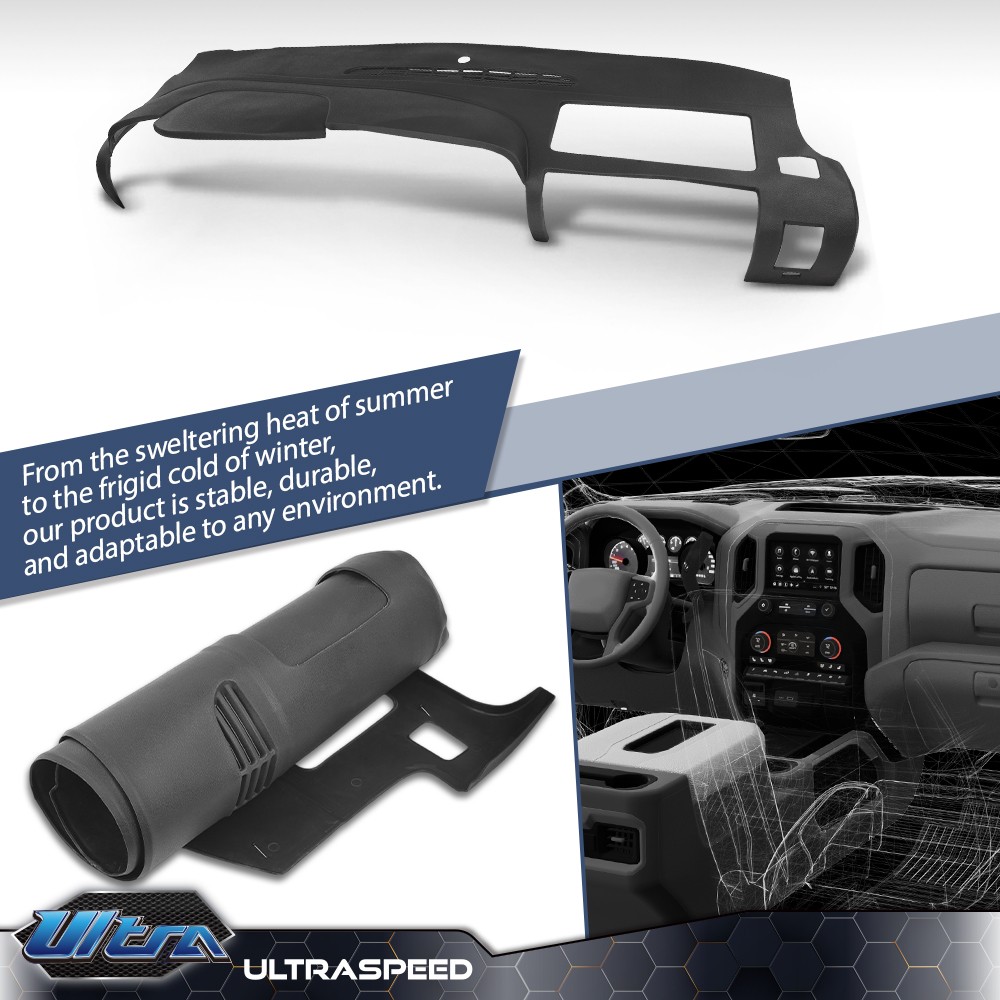 Soft TPE Dash Board Cover Cap Black For 07-2014 Silverado LS LT WT Sierra SL SLE