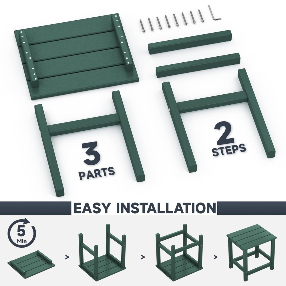 Adirondack Outdoor Side Table, Green
