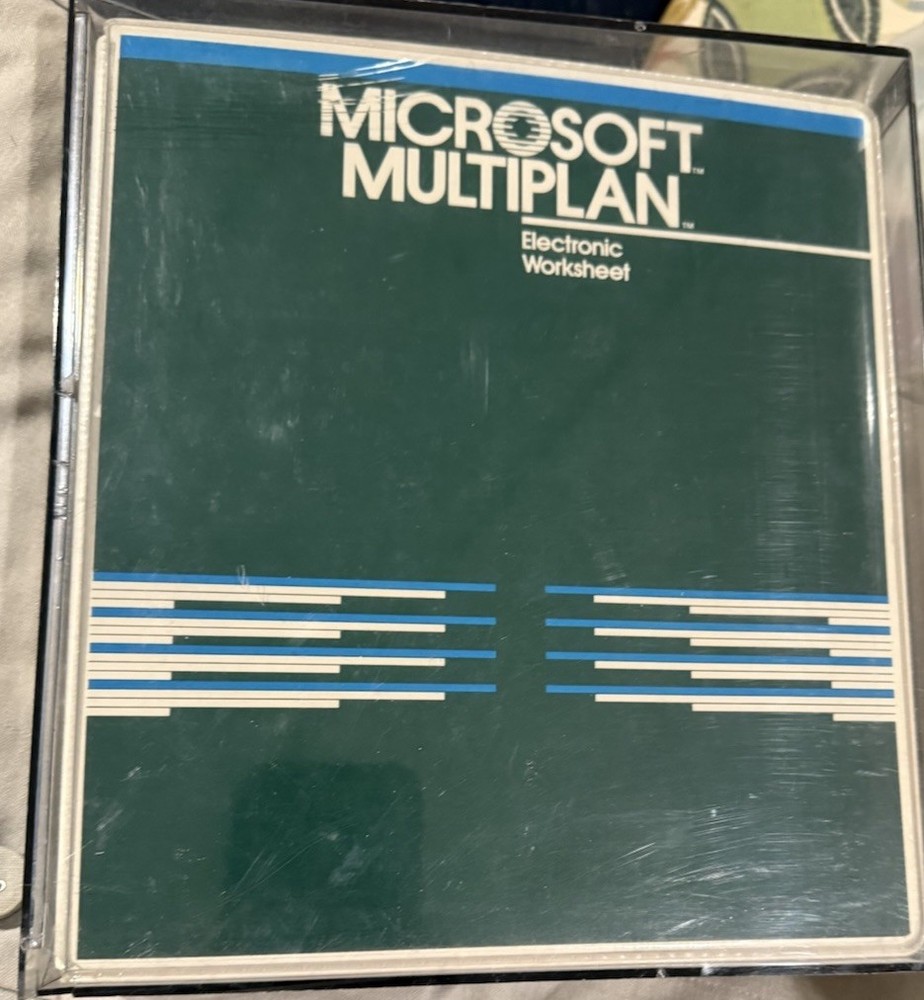 Vintage Microsoft Multiplan electronic worksheet set For MS-DOS