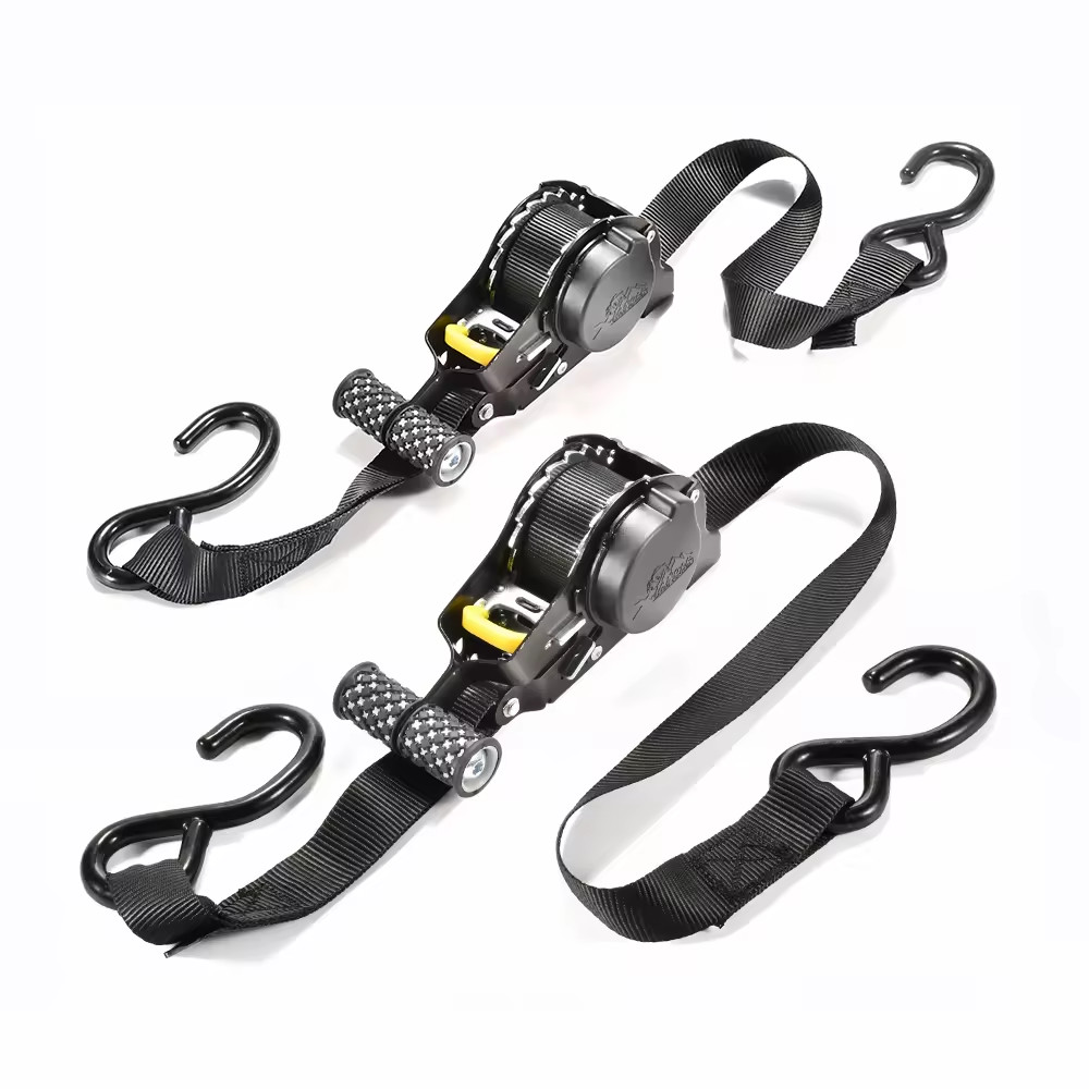 🔥 2-Pack 10FT Retractable Ratchet Tie-Down Straps | 1500LBS Heavy-Duty | S-Hook