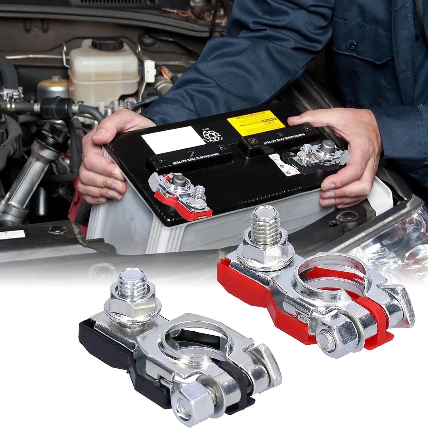 Battery Terminal Connector Top Post Positive Negative Heavy Duty Universal lot