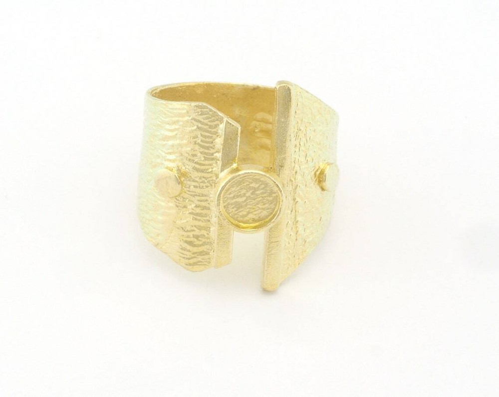 Adjustable Ring Bezel Setting Raw Brass 6 mm Round Setting 7-9USinner size 4784