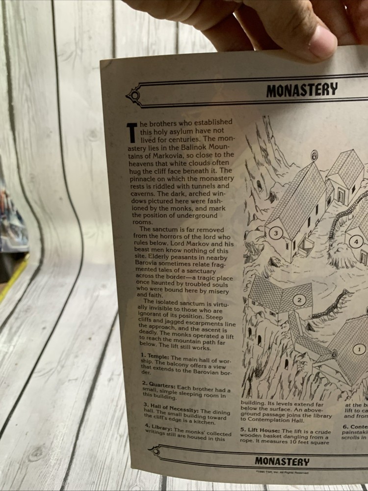 D&D Monastery Map/Guide 1990 TSR