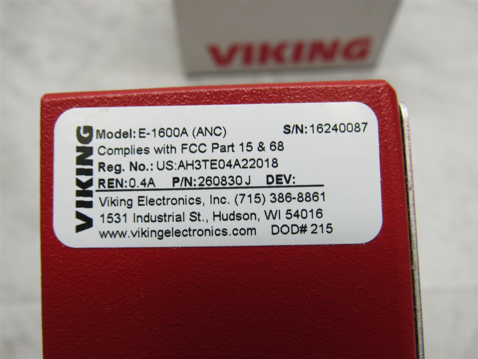 NEW Viking E-1600A ADA Compliant Red Emergency Phone