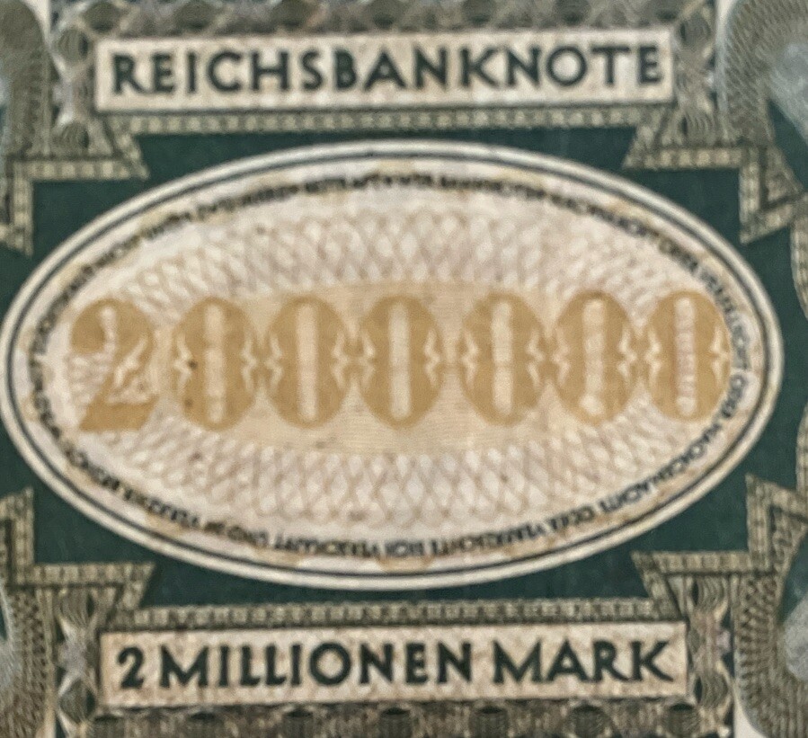 Germany Banknote. 2 Million Mark. Dated 1923. Pick 89. Rare Note
