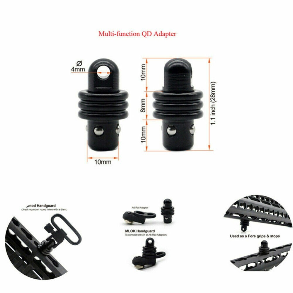 2Pcs Multi-Function QD Adapter Stud Rotating Sling for Swivel Mount Quick Detach