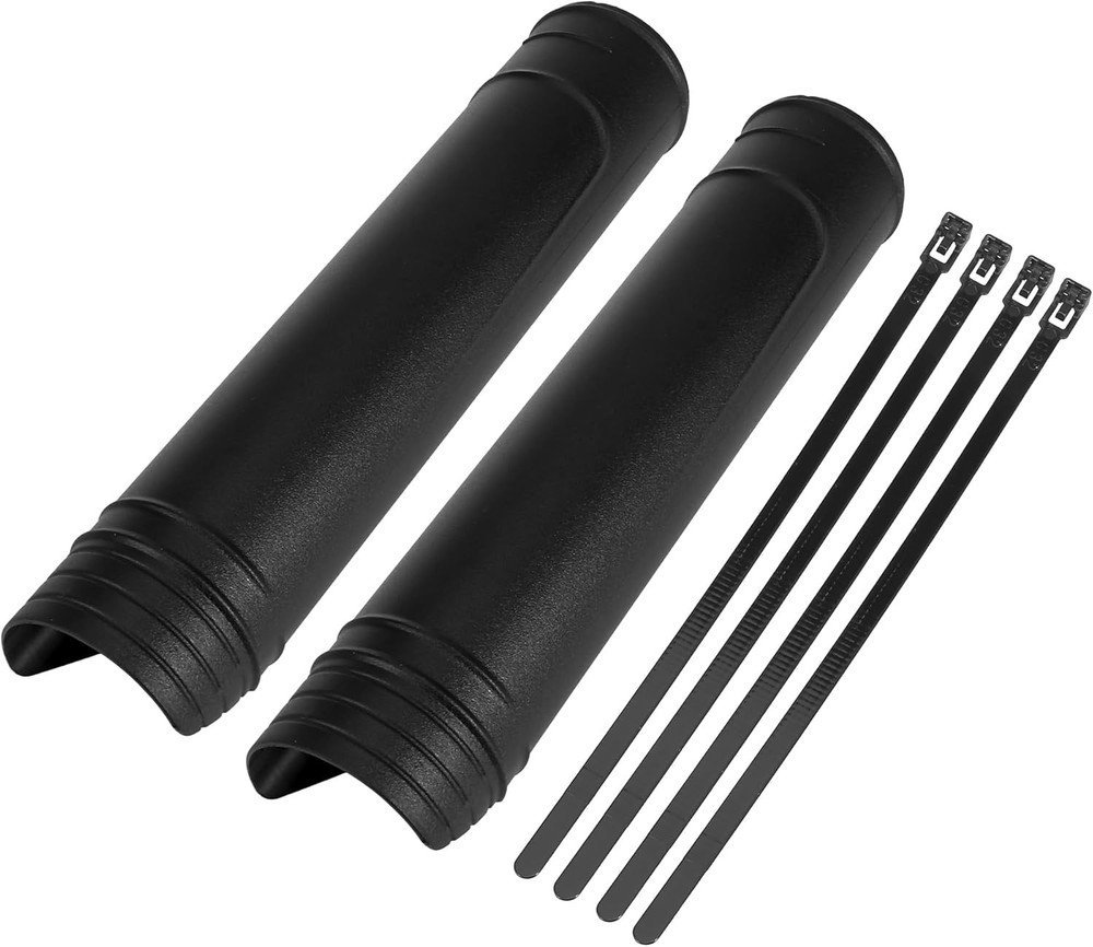Pair Black Universal Front Fork Boots Shock Absorber Covers Protector ABS Dust