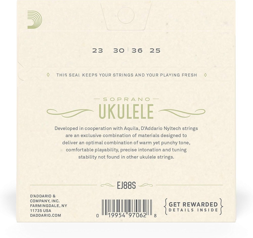 Soprano Ukulele Strings, Nyltech EJ88S - Nylon for Exceptional Sound