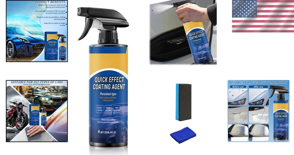 Multi-Surface Quick Effect Car Coating Spray - Effortless Shine & Protection
