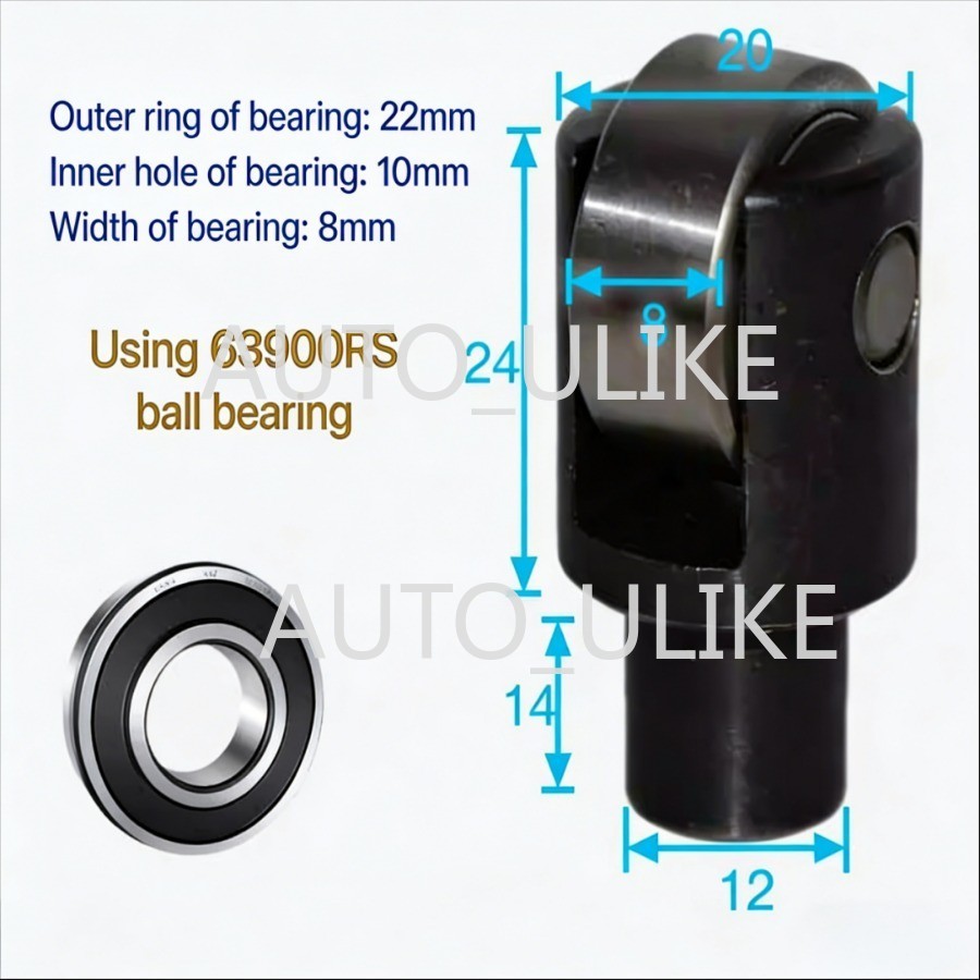 12MM Mounting Diameter Stud Lathe Steady Rest Roller Jaws ∅12mm