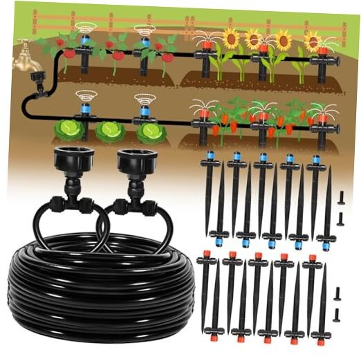 Drip Irrigation Kit, Garden Watering System DIY Automatic 110FT Quick-Connect