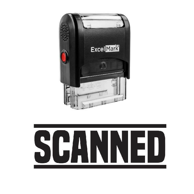 Double Line SCANNED Stamp - Self-Inking / Black