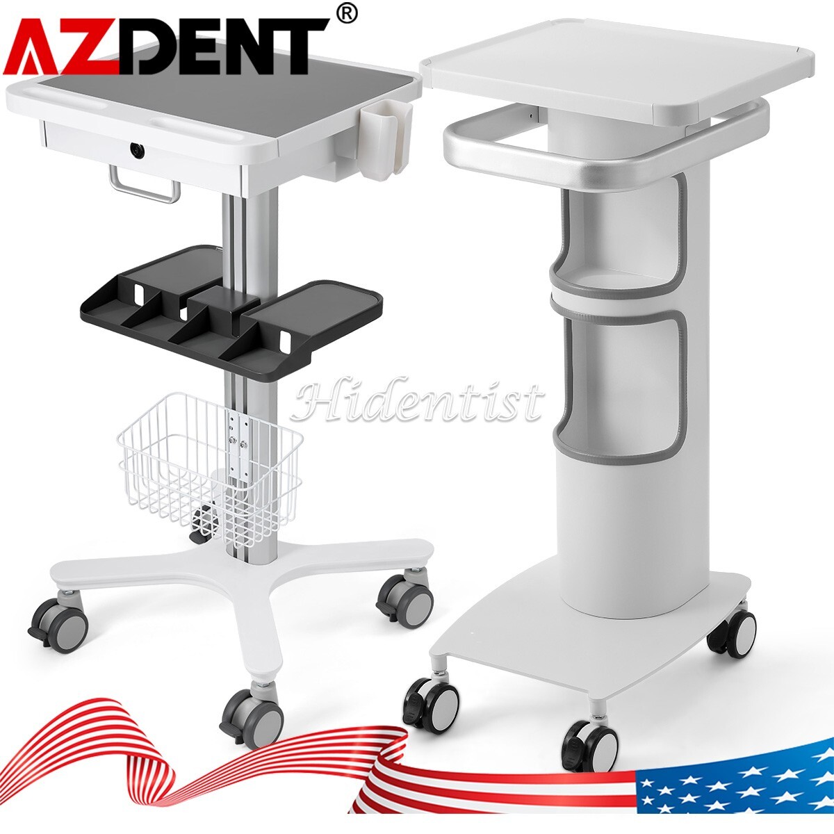 Dental Medical Implant Endo Intraoral Scanner Cart Sturdy Aluminum Alloy Trolley