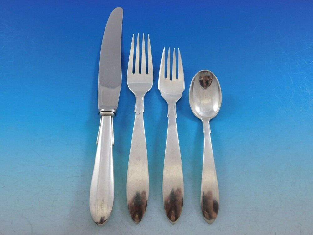 Stromlinie by A. Dragsted Danish Sterling Silver Regular Size Setting(s) 4pc