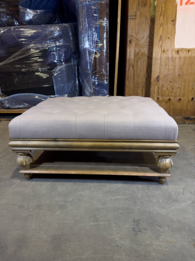 Dimensions Furniture Large Rectangular Upholstered  Ottoman Wood Frame