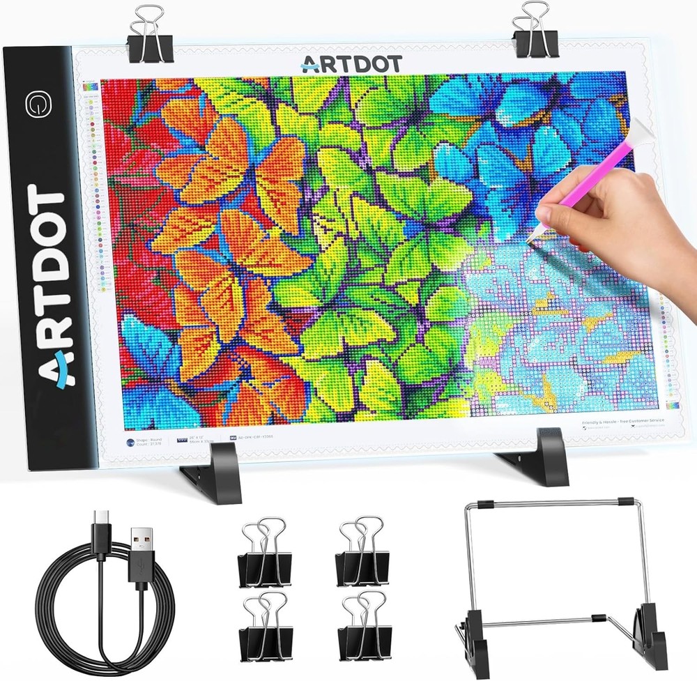 LED Light Pad for Diamond Painting Kit, A4 Light Board,Adjustable