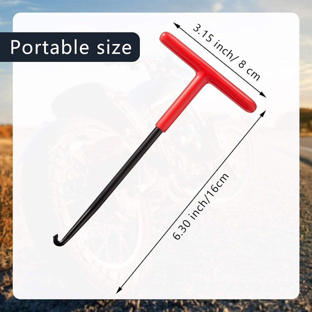 Durable Red Exhaust Spring Hook Tools - 2-Piece Set for Easy Motorcycle Repairs