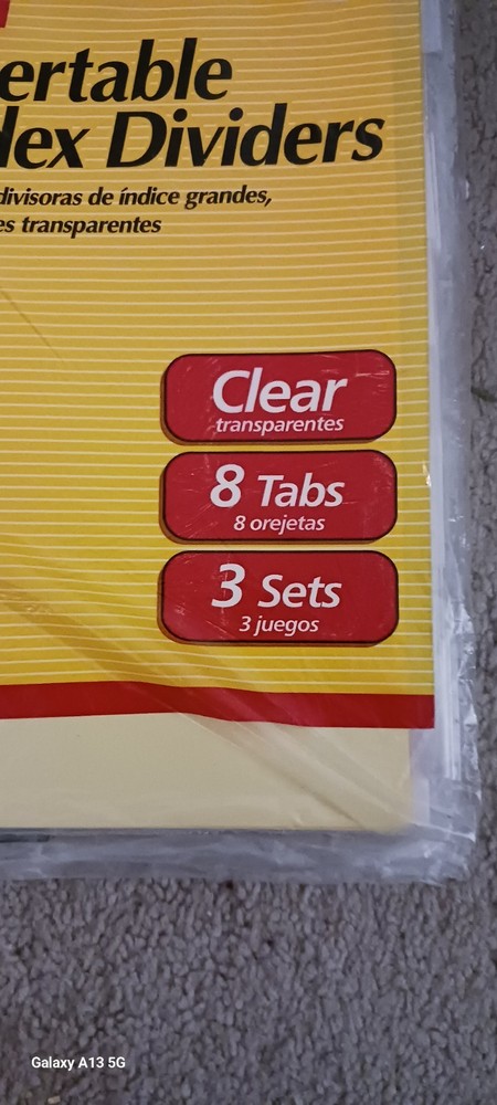 Office Max Insertable Index Dividers