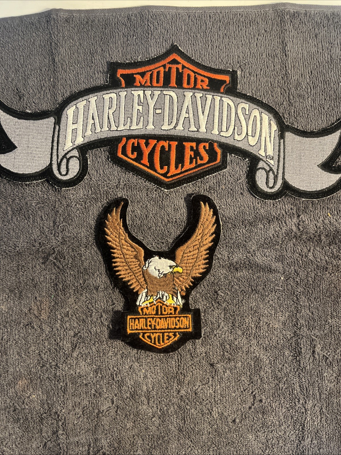 Harley Davidson Embroidery Iron On Patches Set Of 2
