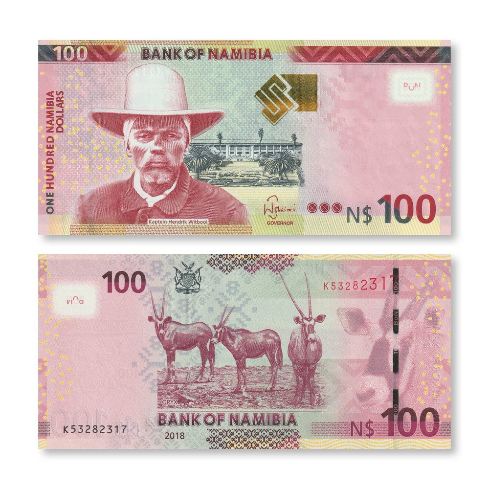 Namibia 100 Dollars, 2018, B212b, P14, UNC