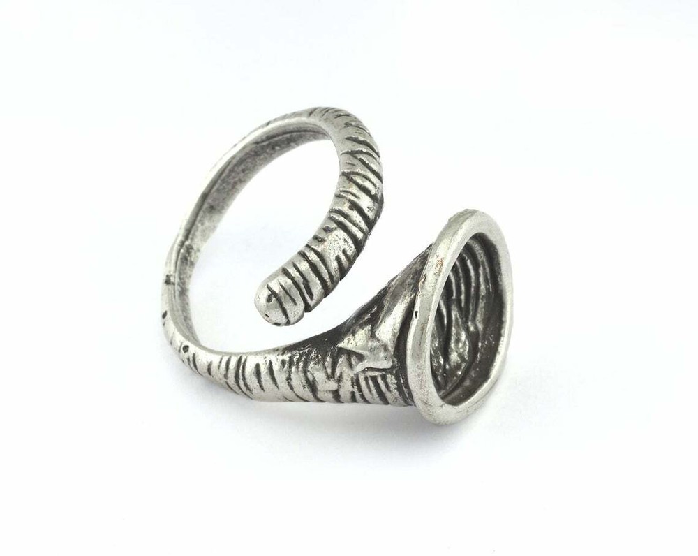 Tornado Ring Antique Silver Plated Brass 18mm 8US inner size Adjustable 2831