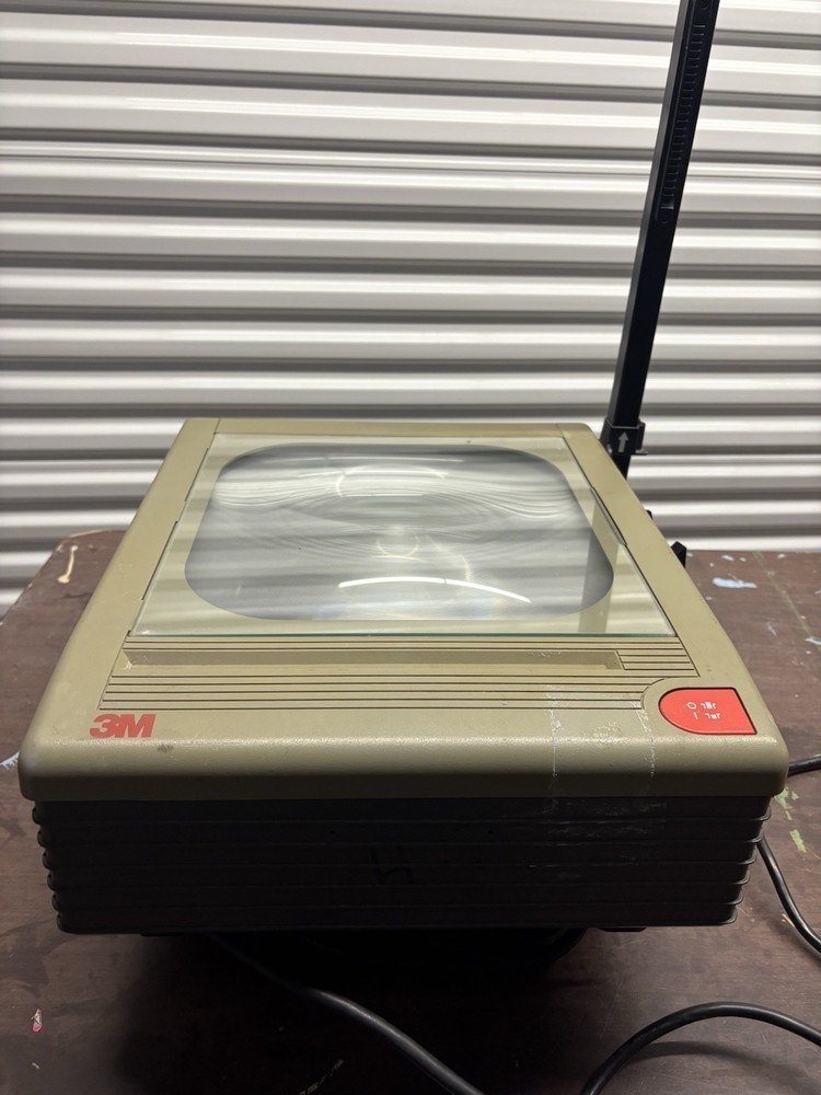3M 9000AJE Overhead Projector Base + Mirror Head Assembly No Arm Working Lamp