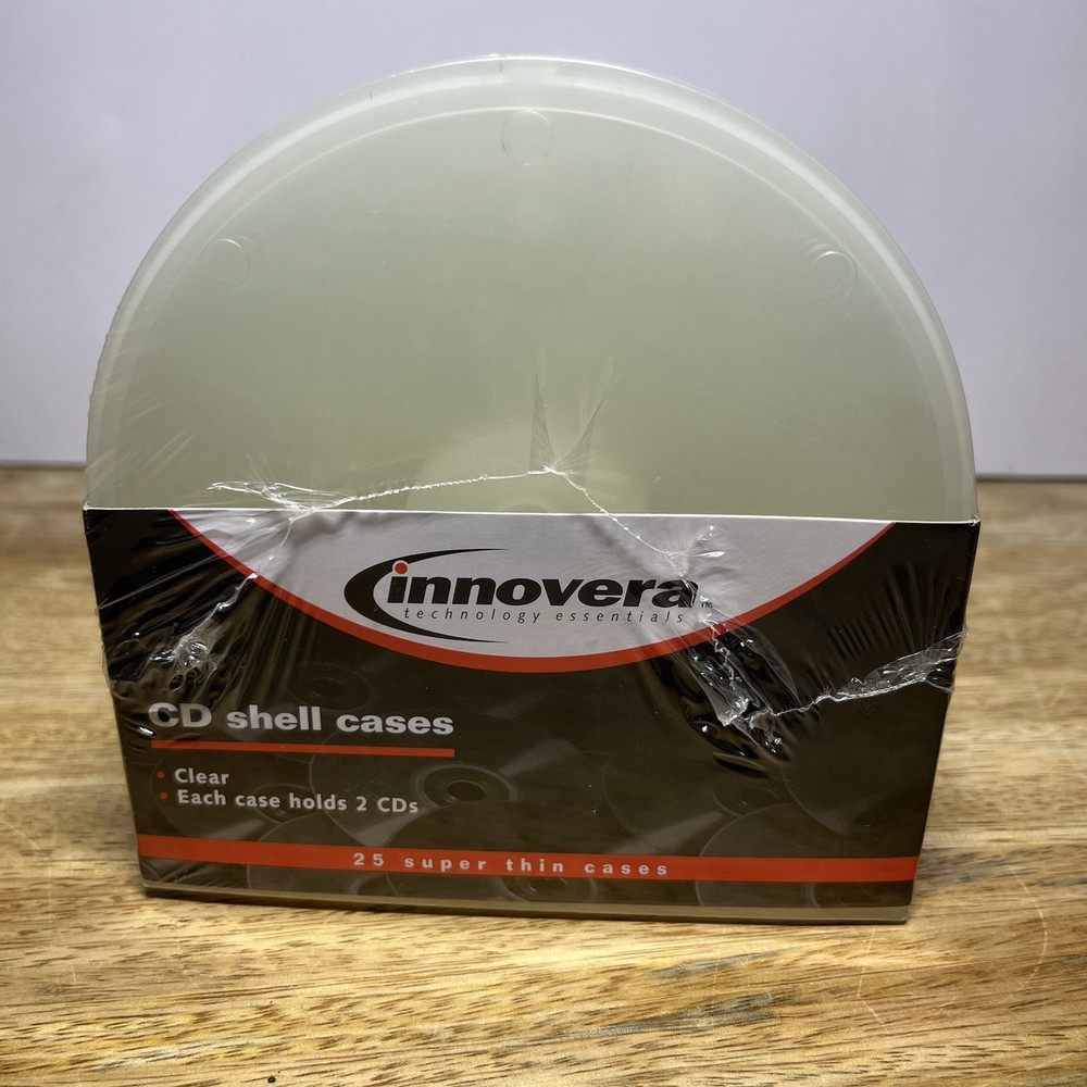CD Shell Case, 25 Super Thin Clear Cases, Innovera Technology 2 CD DVD Per Case