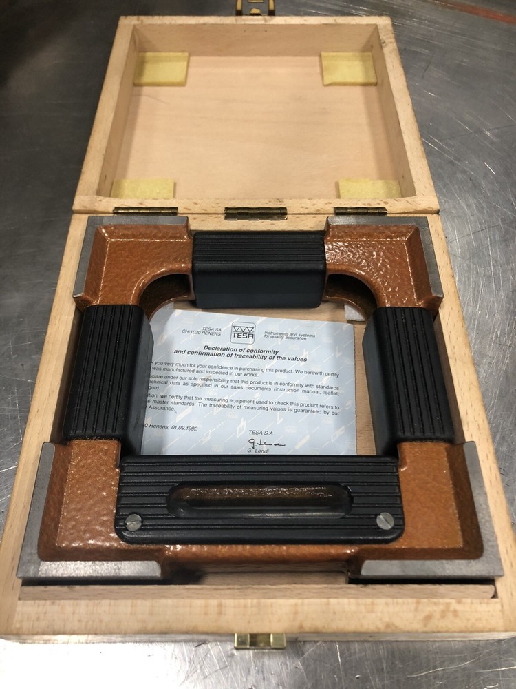 Tesa Precision Spirit Level W/ Frame Alignment Flat Cylindrical Surfaces 6”x6”