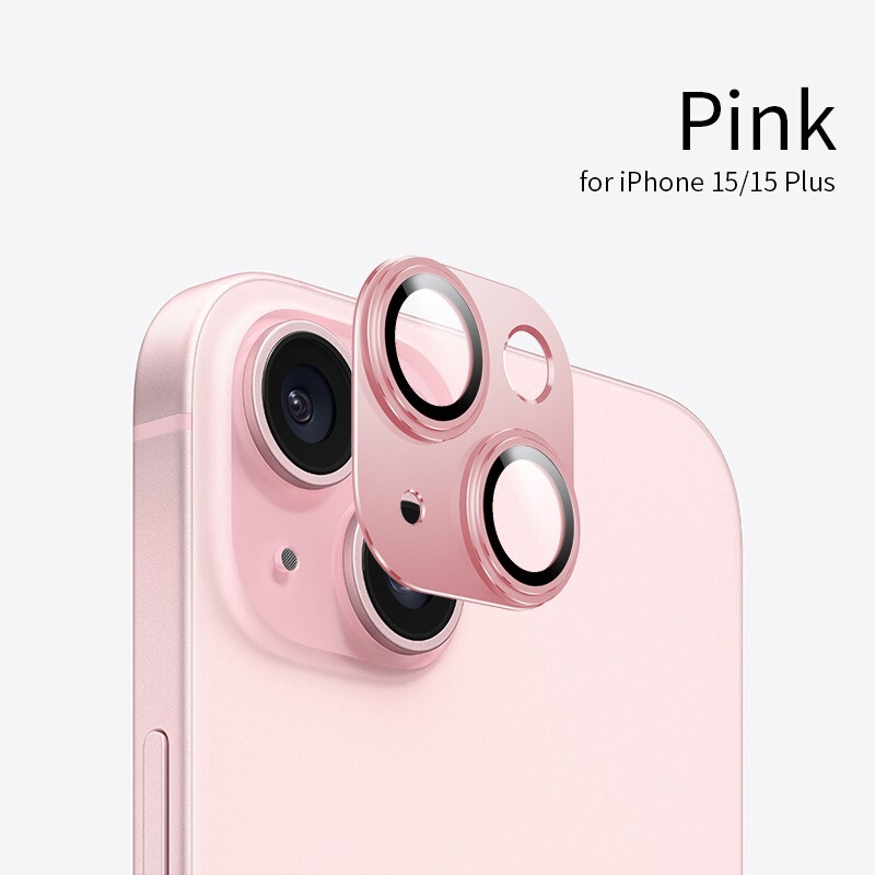 CAMERA LENSE PROTECTOR FOR IPHONE 15 AND IPHONE 15 PLUS PINK COLOR