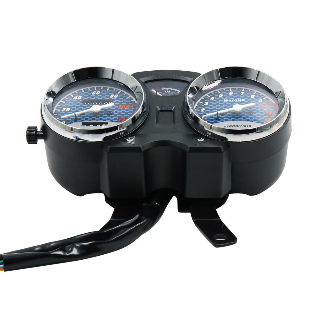 Motorcycle Cruiser LCD Dual Digital Odometer Tachometer Speedometer Gauge Black