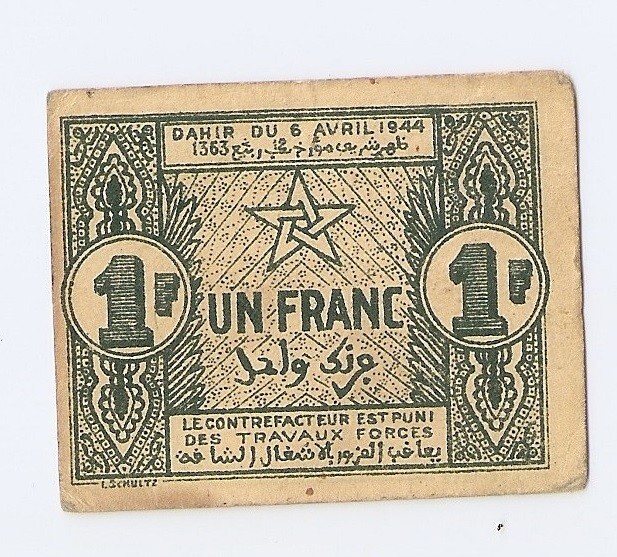 Morocco 1 franc 1944 High grade!!!!
