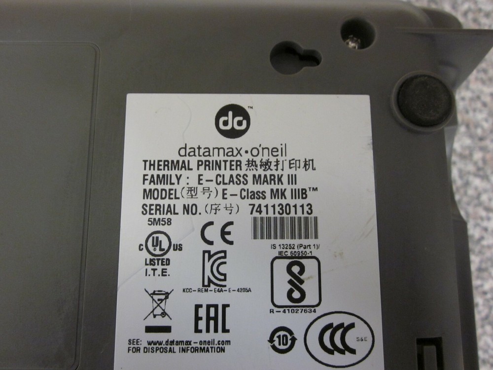Datamax O'neil E Class Mark III MK IIIB USB Barcode Thermal Label Printer Used