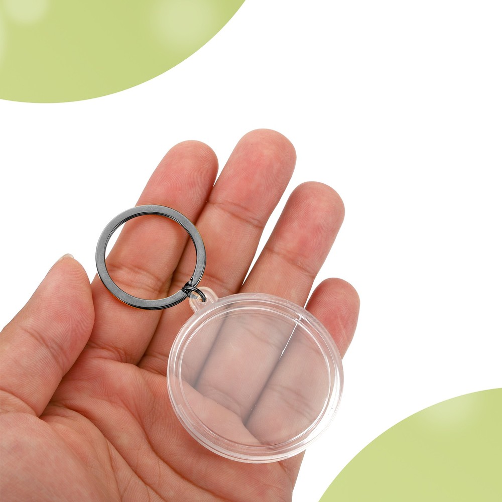 Plastic Coin Holder Keychain, 2Pcs Coin Case with Key Ring, Dark Silver