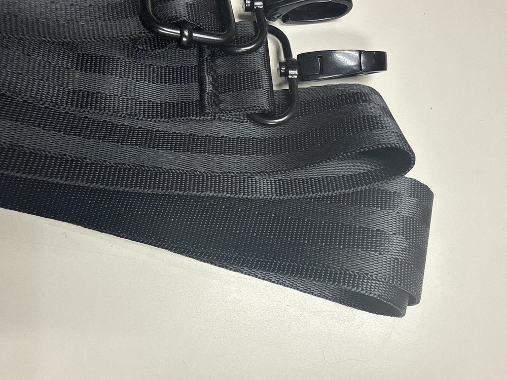 Adjustable Black Nylon Strap With Metal Clasps